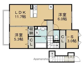 バレーヌ B【2階】の間取り