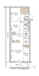 ブランシエスタ目黒中央町【4階】の間取り