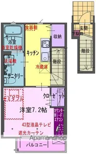 GRAND SOLEIL 村崎野 B【205号室】の間取り