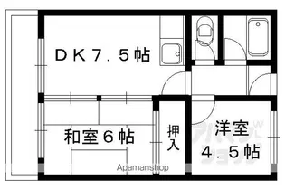 衣笠マンション【202号室】の間取り