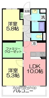 ジュヌ・プリーモ【3階】の間取り