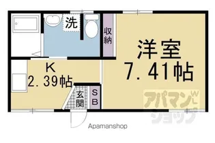 フラット清水【203号室】の間取り