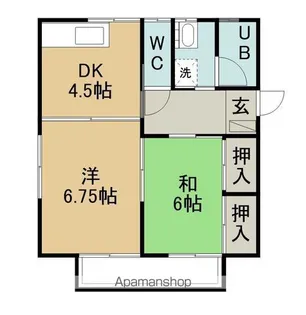 ウエストツー【1階】の間取り
