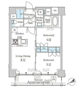 プリマリード南青山【5階】の間取り