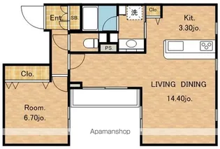 アトランティス中野【402号室】の間取り