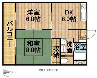 マンションロジュマンⅡ【1階】の間取り