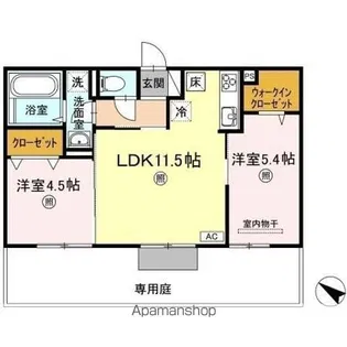 リバーサイド江並【1階】の間取り
