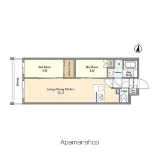 東京都練馬区中村3丁目【マンション】の間取り