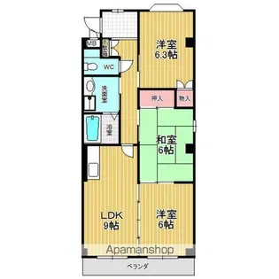 ルミエール梅里【2階】の間取り