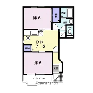 中土井ハイツ【1階】の間取り