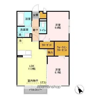 シュロス蒲地 B【2階】の間取り