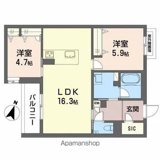 シャーメゾン菊陽【3階】の間取り