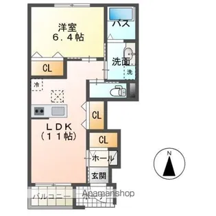 グリーンルーム【1階】の間取り