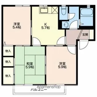 エトワール水附【2階】の間取り