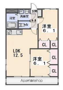 ブレインコートルピナス【303号室】の間取り