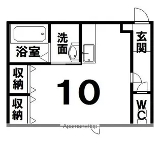 マリオット若松【1階】の間取り