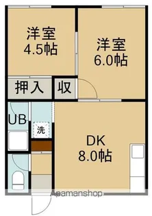 ひまわりアパート高丘(ヒマワリアパートタカオカ)【202号室】の間取り