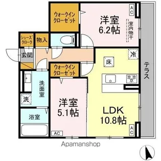 Dーセアリス椿森【1階】の間取り