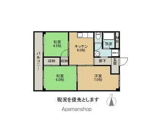 MAISONEPOCH白虎【206号室】の間取り