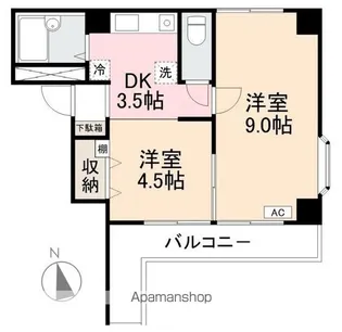 ウィズ番町【303号室】の間取り