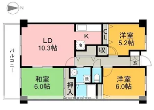 カランドリエ大篠【1階】の間取り
