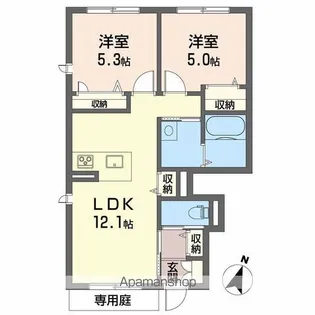シャーメゾン南小松原【1階】の間取り