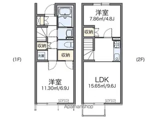 レオネクストハピネス大谷【102号室】の間取り