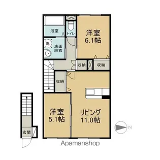 オレンジガーデンⅠ【202号室】の間取り