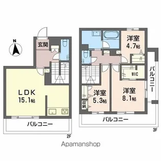 シャーメゾンLUCIE【2階】の間取り