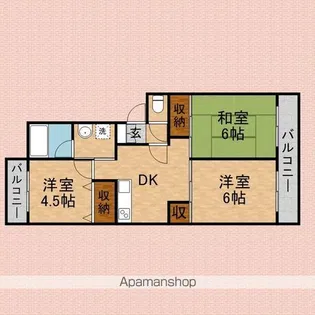 グリーンパークサイド【3階】の間取り