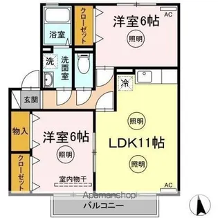 サン・スクエア A・B棟【2階】の間取り