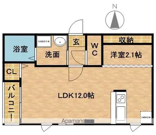 ジェンティーレ姪浜Ⅰ【2階】の間取り