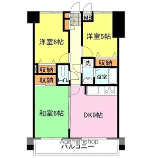 アミティビブレ下関【3階】の間取り