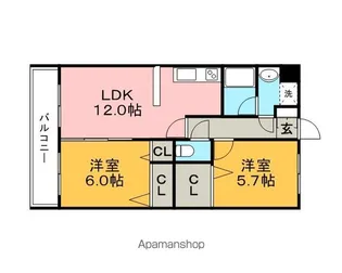 ノースフィールドユタカ【102号室】の間取り