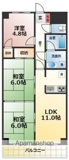 日宝ポニクレール府中【405号室号室】の間取り