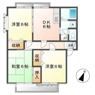 ウィン岡山【101号室号室】の間取り