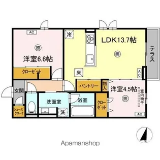 アーバングレイス上杉【1階】の間取り