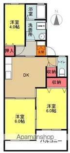 メゾンねむの木【203号室】の間取り