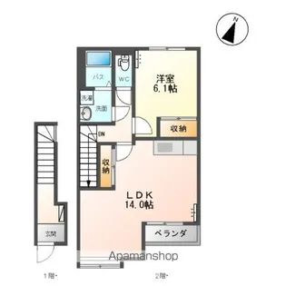 サンプレス・ラビアンKN【2階】の間取り