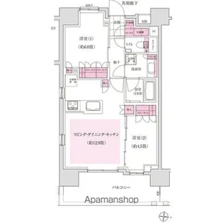 ディームス木場【1階】の間取り
