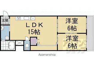 西京極ガーデンハイツ【6F号室】の間取り