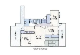 ライオンズマンション宮西壱番館【7階】の間取り