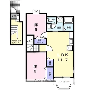 メゾンリーブルB【2階】の間取り
