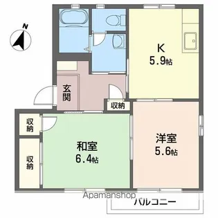 フォーレス新町【2階】の間取り