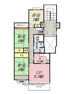 サニータウン茅ヶ崎2号棟【1階】の間取り