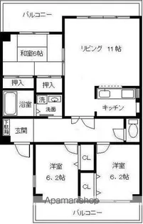 パークハイツ黒砂【1階】の間取り