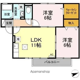 ウィルタイヤン黒田 B棟【1階】の間取り