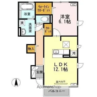 プラムコート木田 A【1階】の間取り
