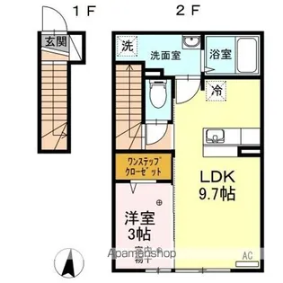 グリュック【202号室】の間取り