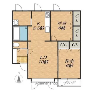 グリーンキャッスル【2階】の間取り